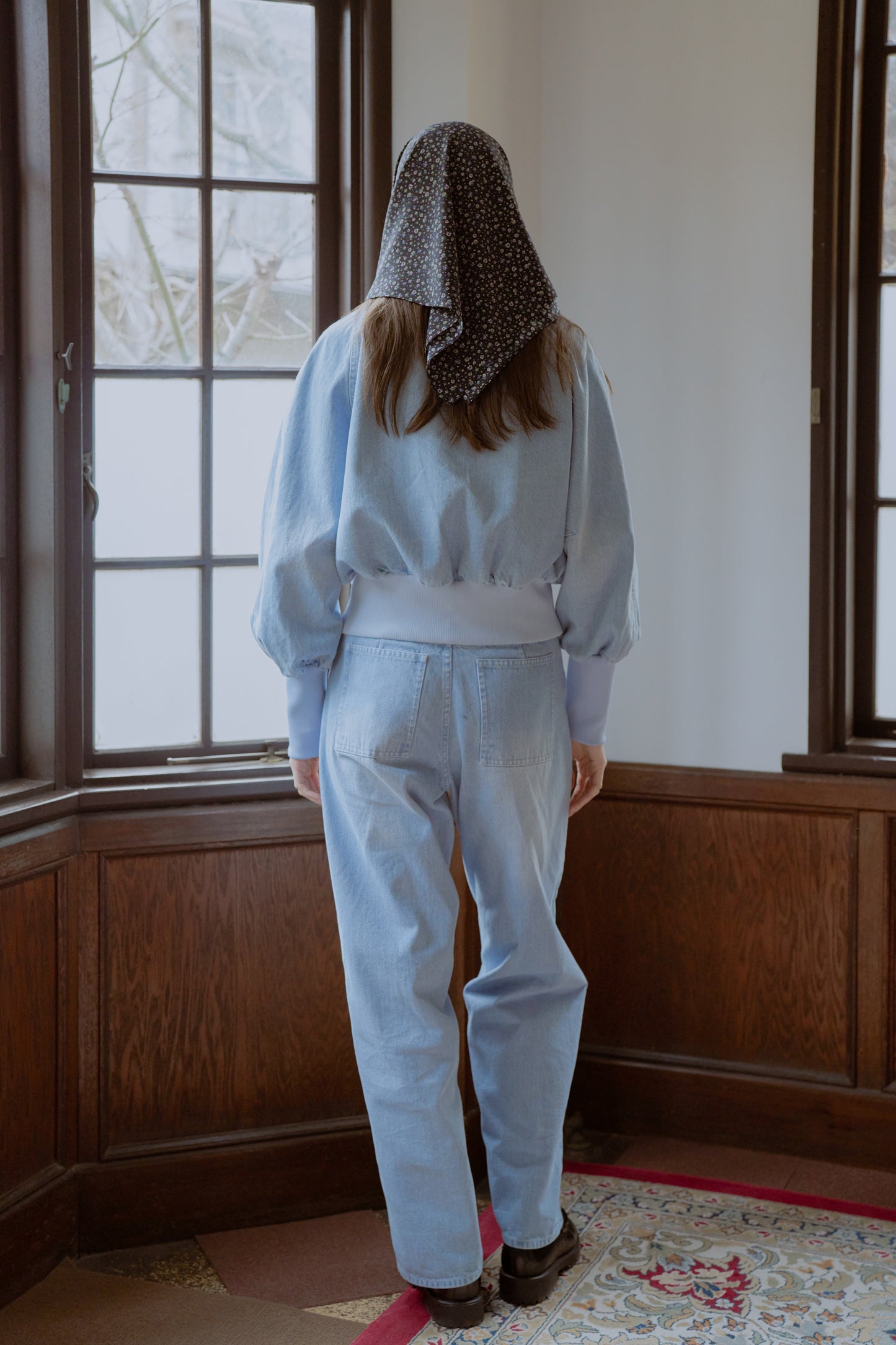 Raglan denim blouson / light blue