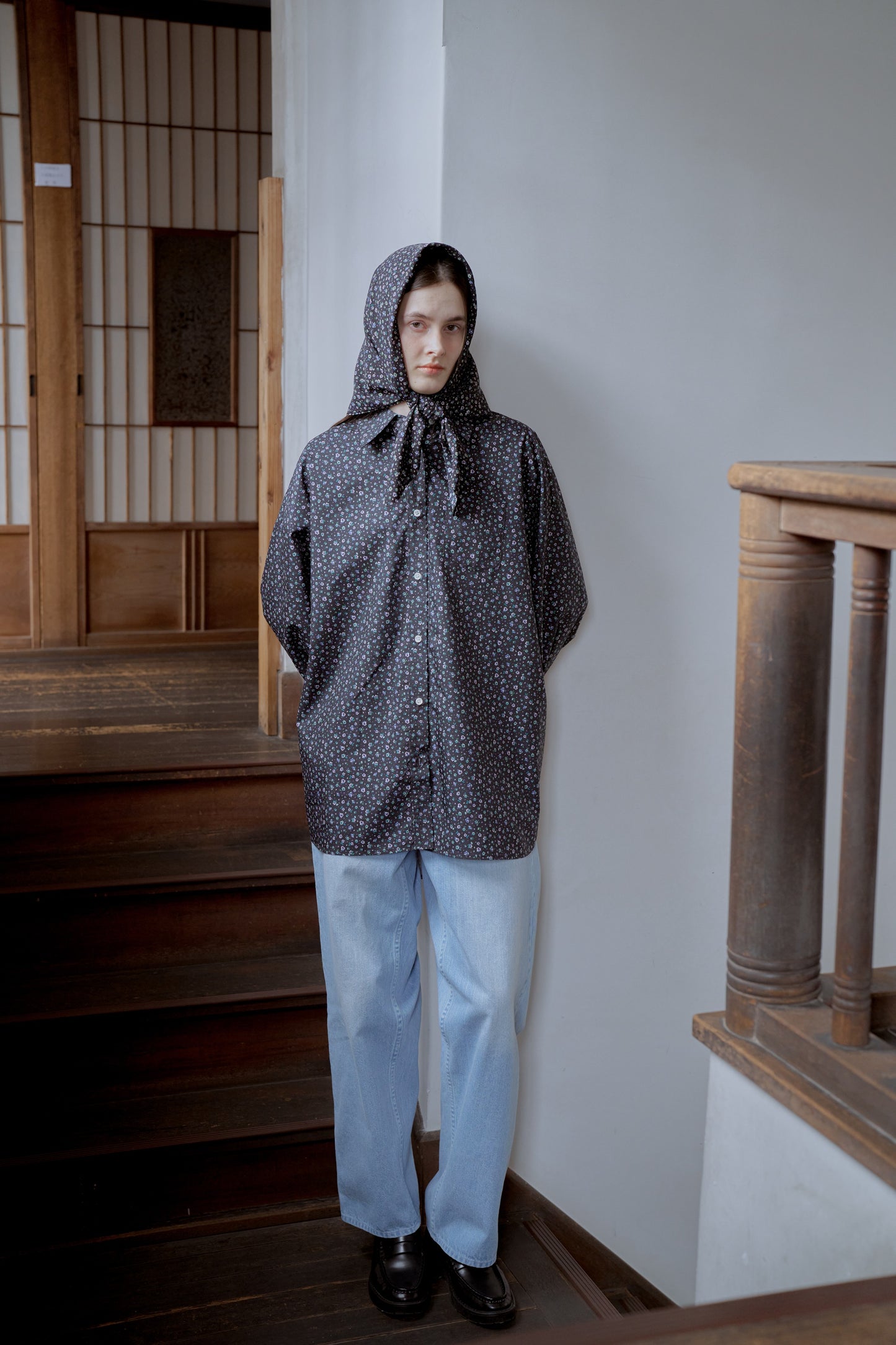 Washed wide denim / light blue