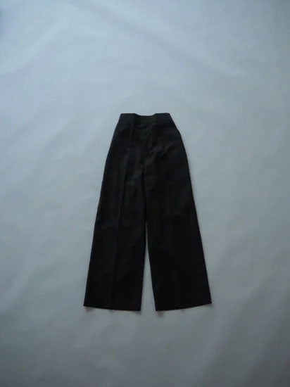Wool rich center press pants <Black>