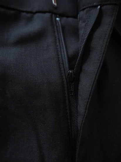 Wool rich center press pants <Black>