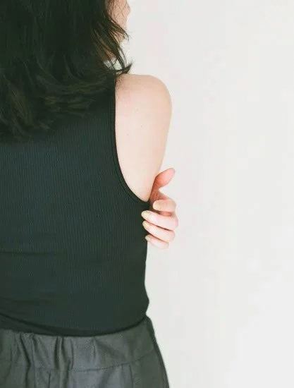 American sleeve rib tank <Black>