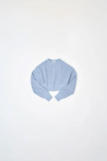 Low gauge knit pullover / blue