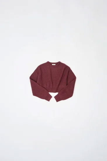 Low gauge knit pullover / cassis