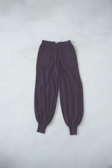 Knit jogger pants <Plum>
