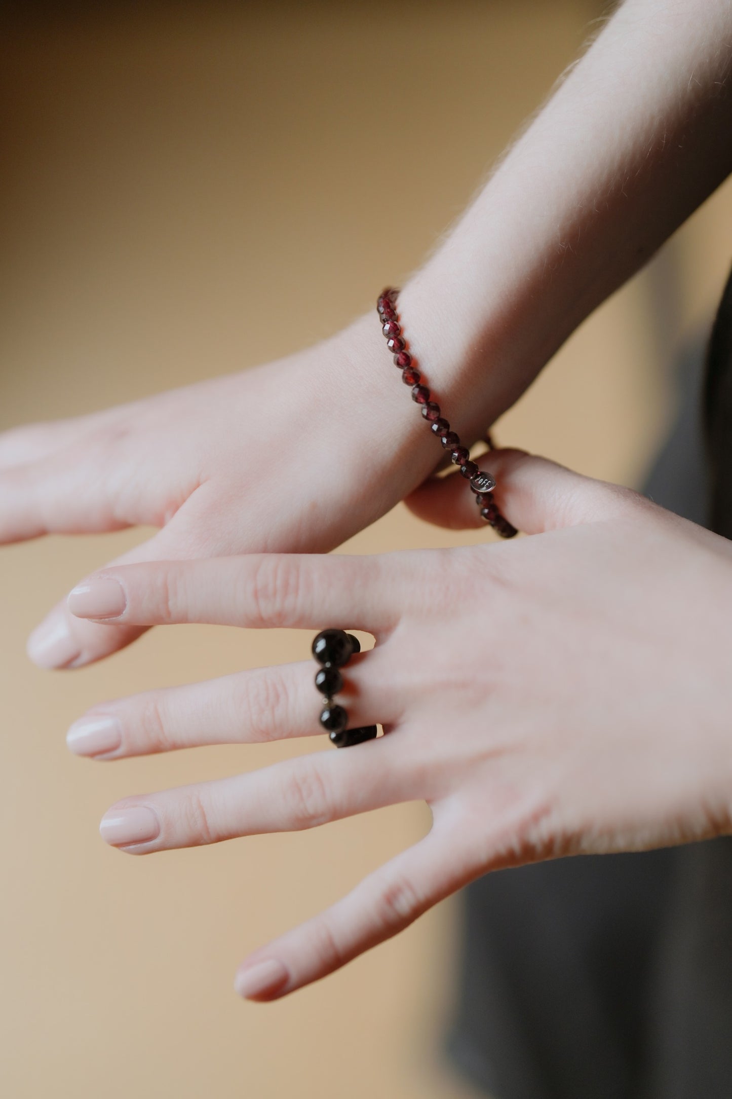 Garnet hair tie bracelet