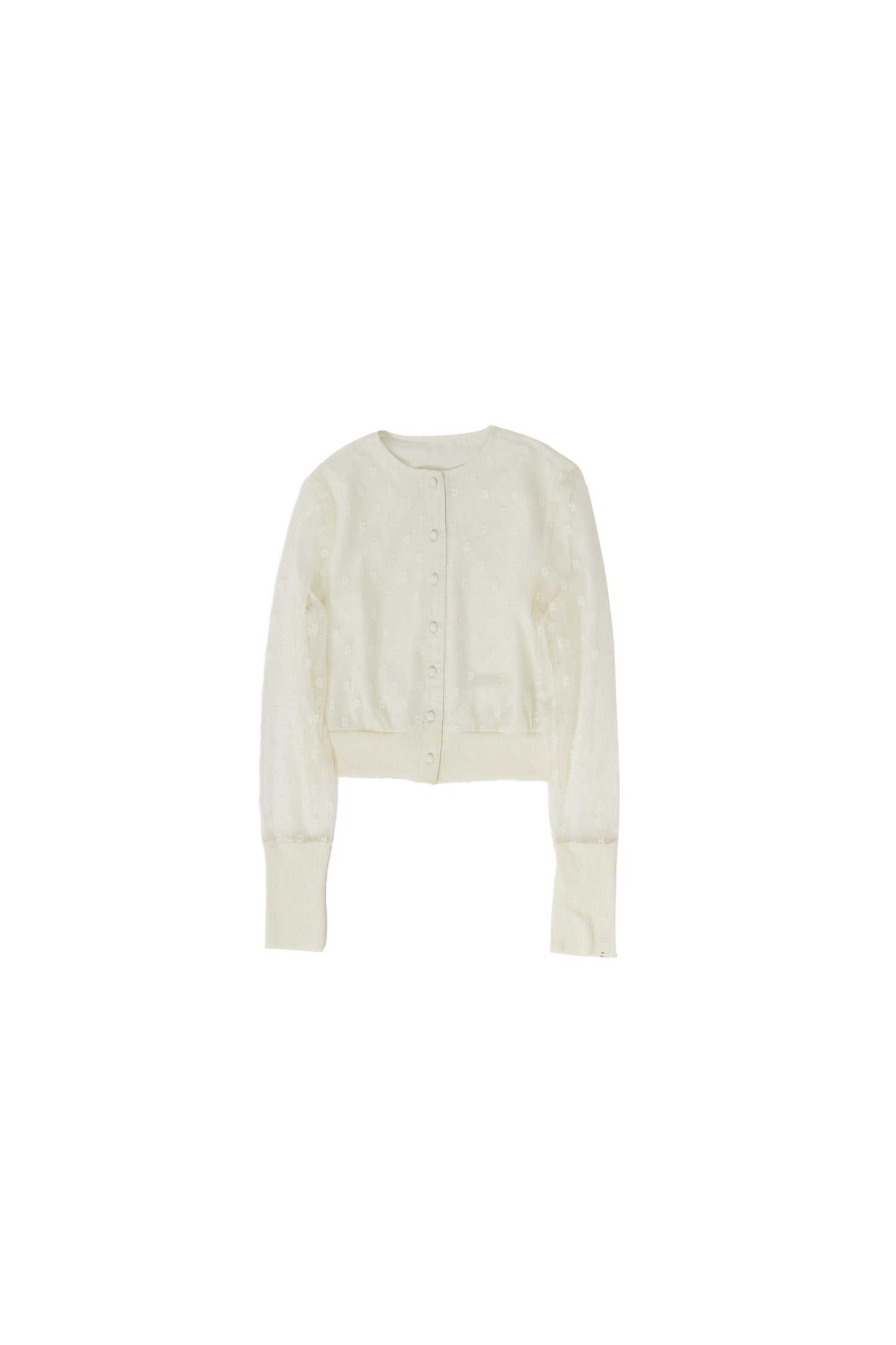 Flower tulle cardigan / White