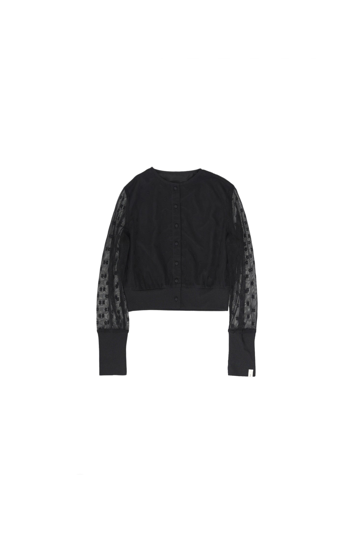Flower tulle cardigan / Black