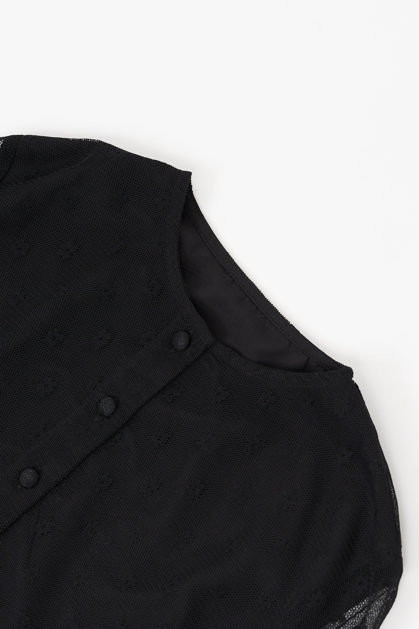 Flower tulle cardigan / Black