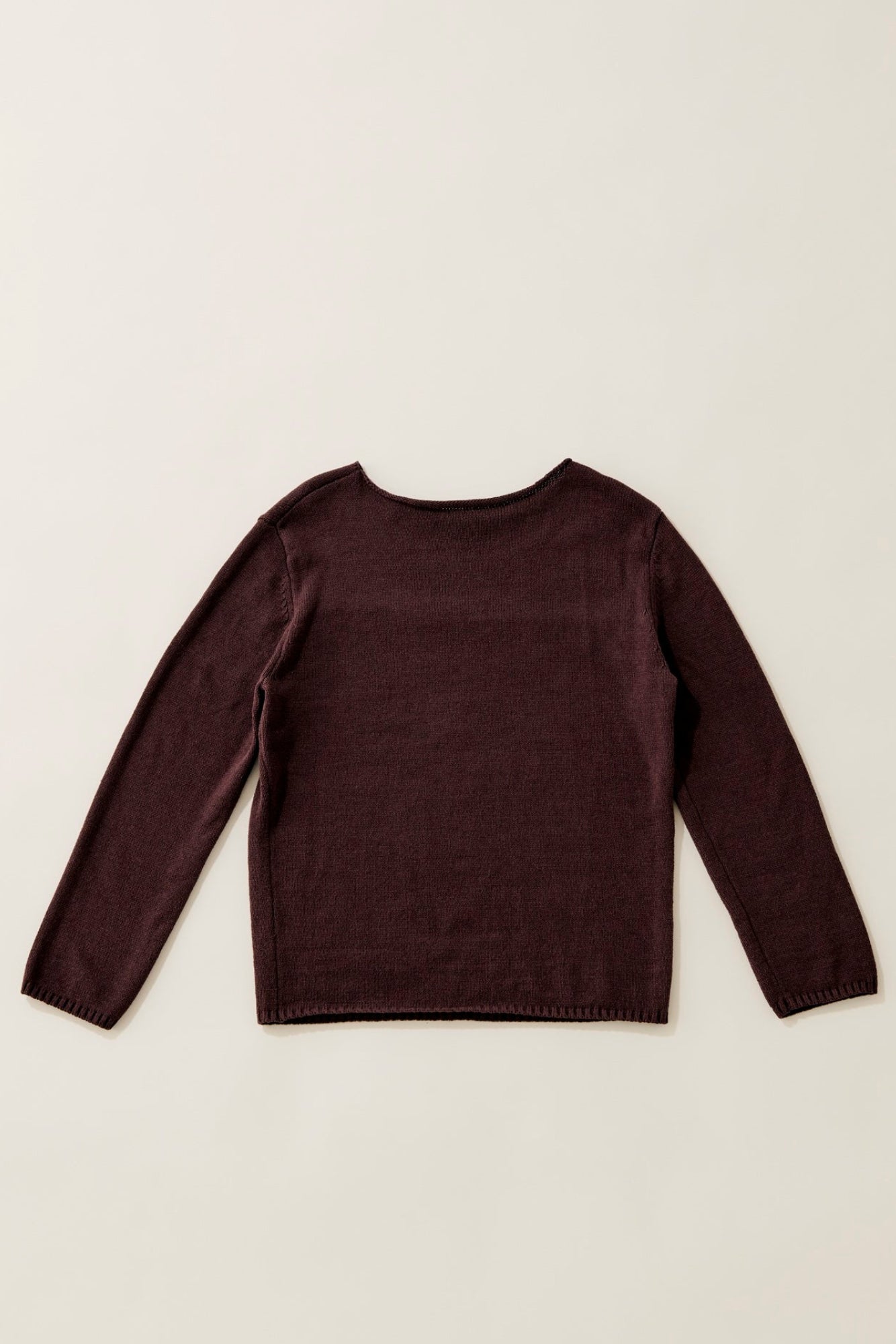 Random button relax knit pullover / cassis brown