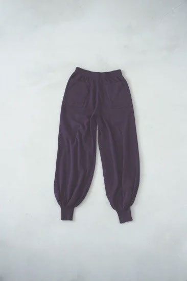 Knit jogger pants <Plum>