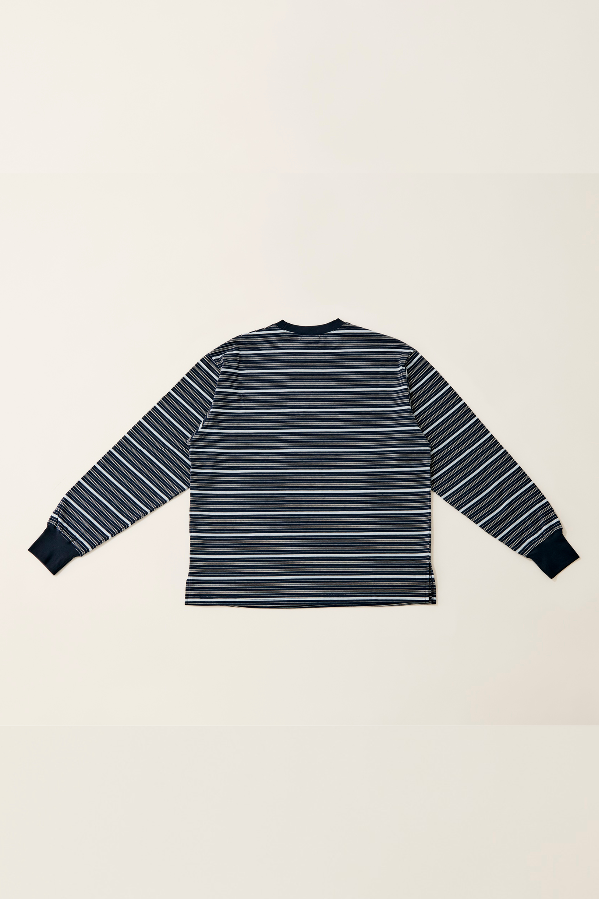 Multi border long T-shirt / navy