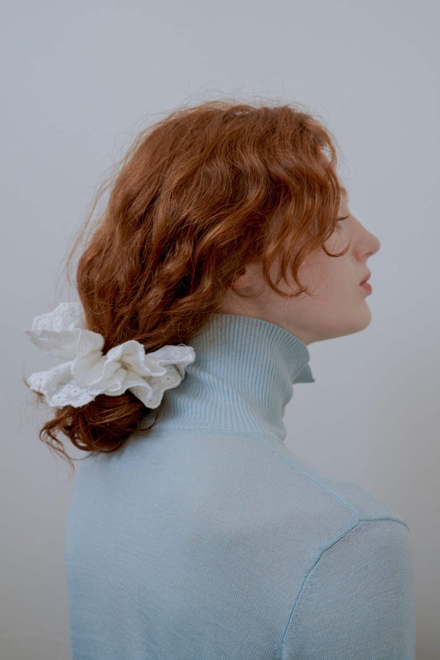 2way high neck cardigan / sour blue