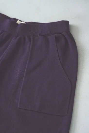 Knit jogger pants <Plum>