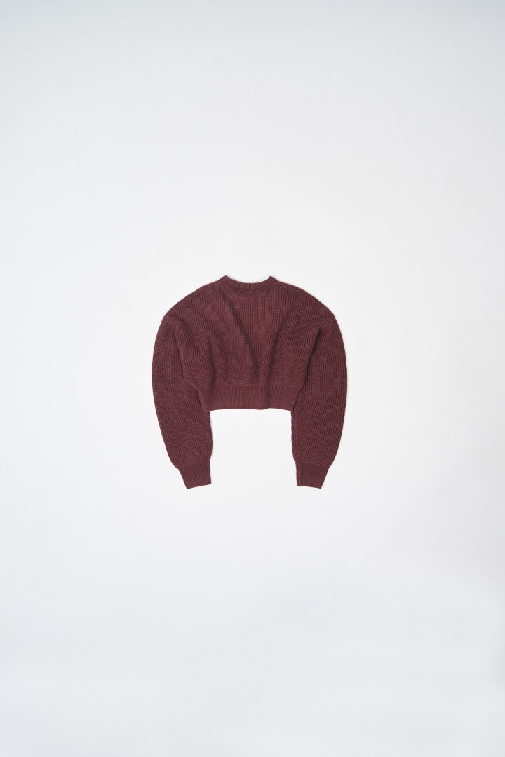 Low gauge knit pullover / cassis
