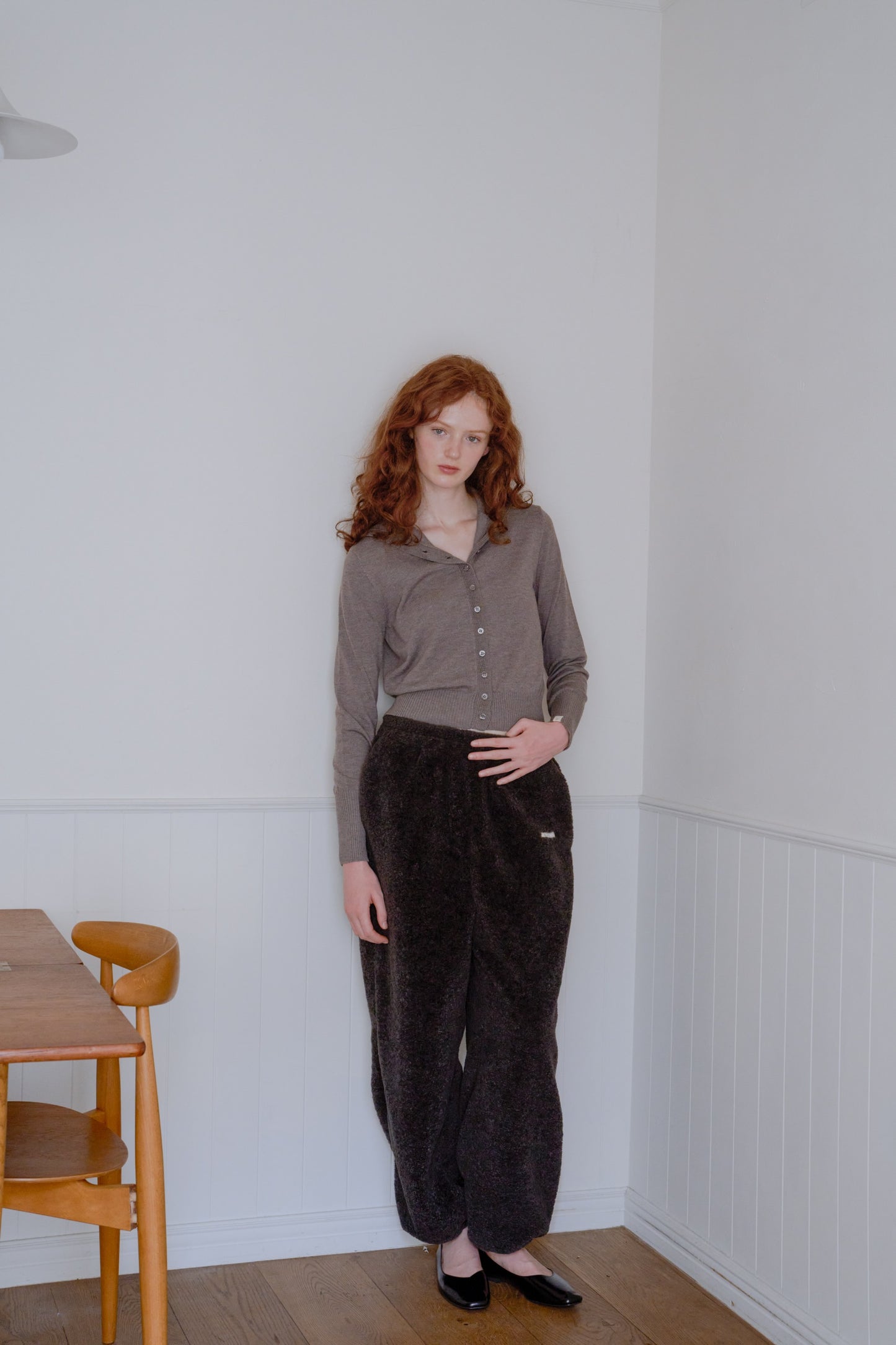 2way high neck cardigan / cocoa