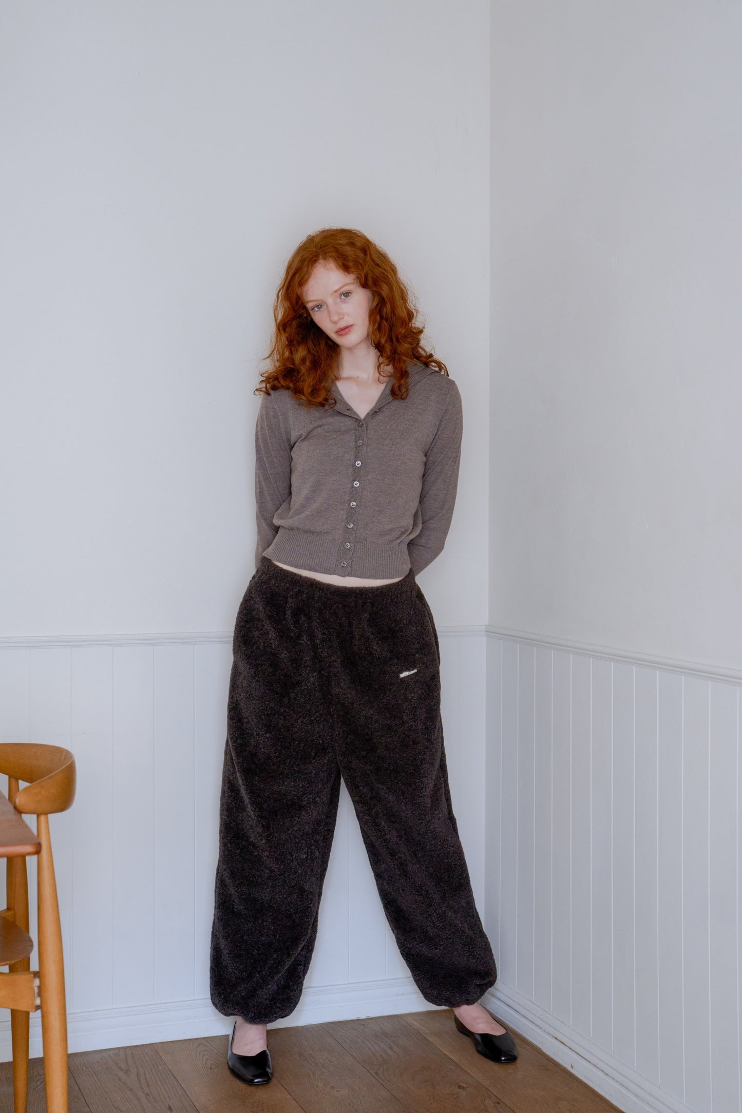 2way high neck cardigan / cocoa