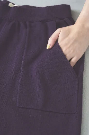 Knit jogger pants <Plum>