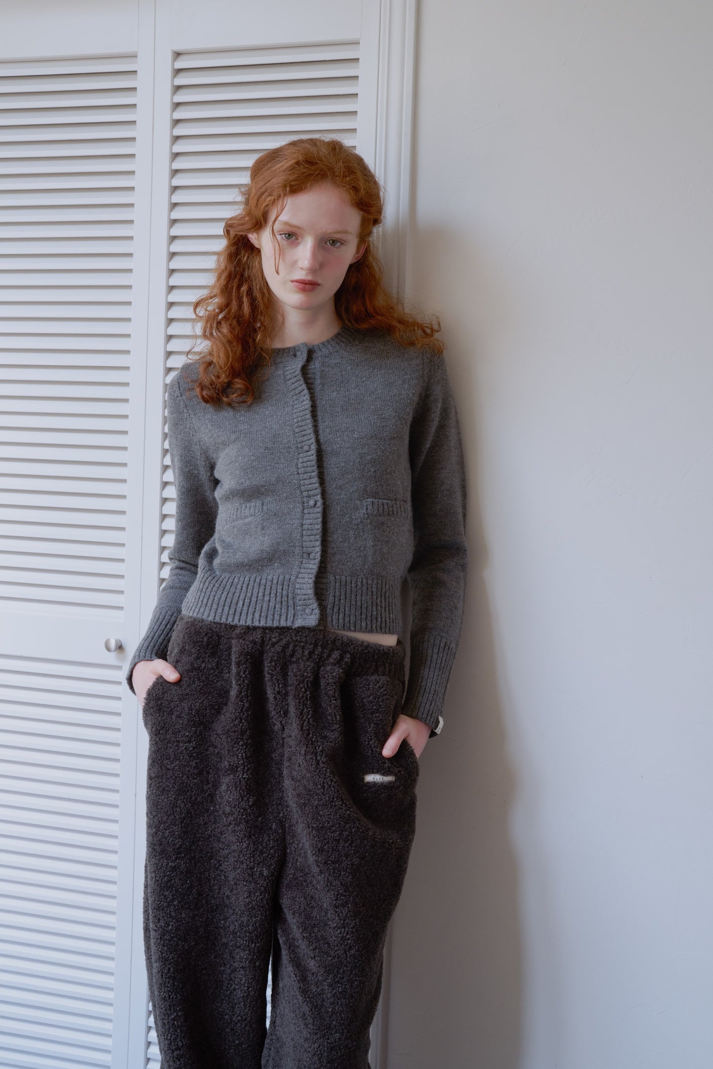 knit pocket cardigan / heather