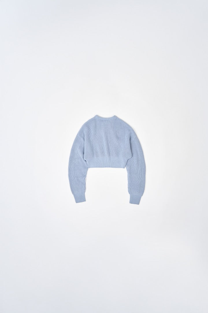 Low gauge knit pullover / blue