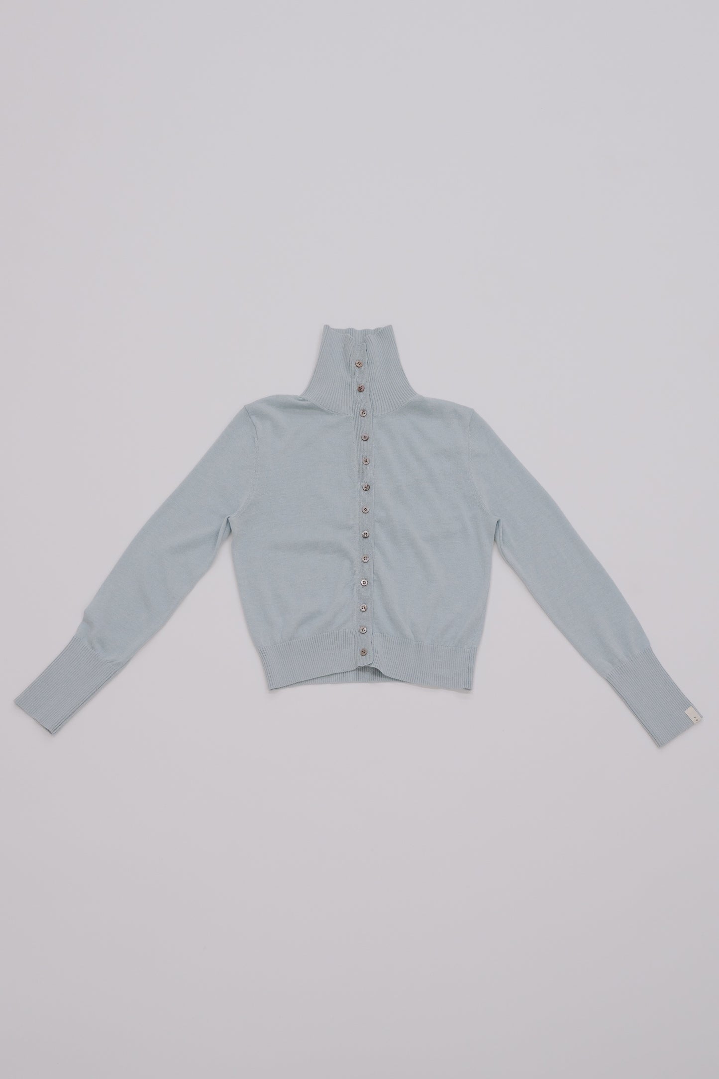 2way high neck cardigan / sour blue