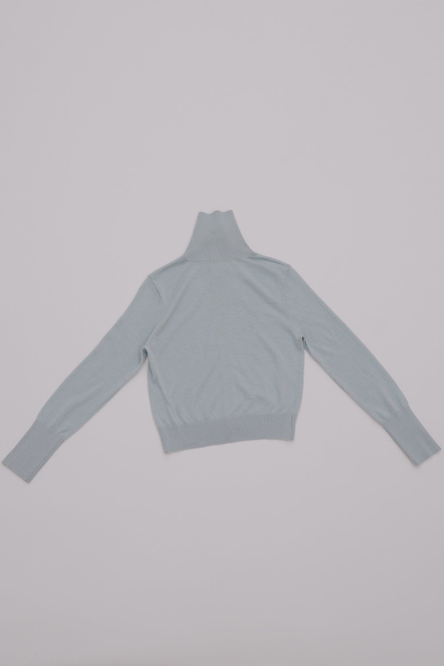 2way high neck cardigan / sour blue