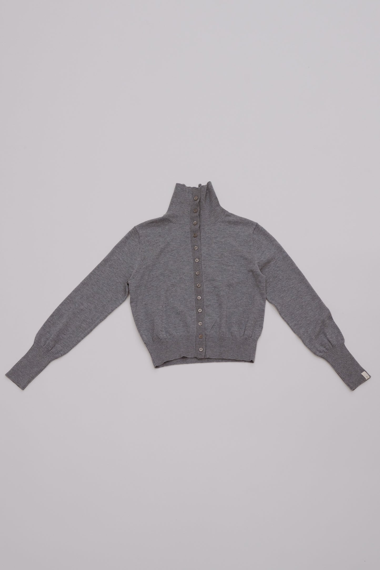 2way high neck cardigan / heater gray