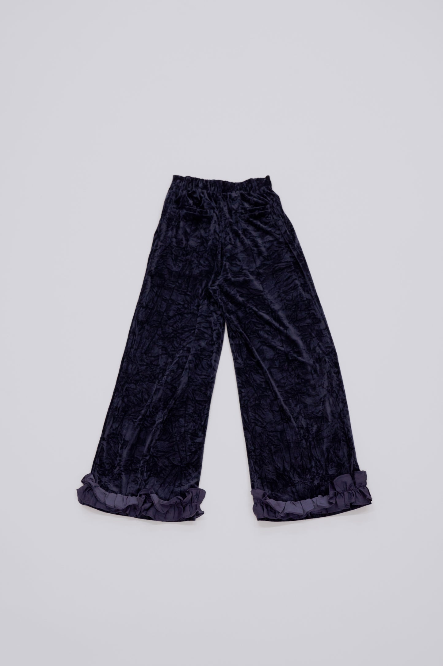 Velour wide pants / navy