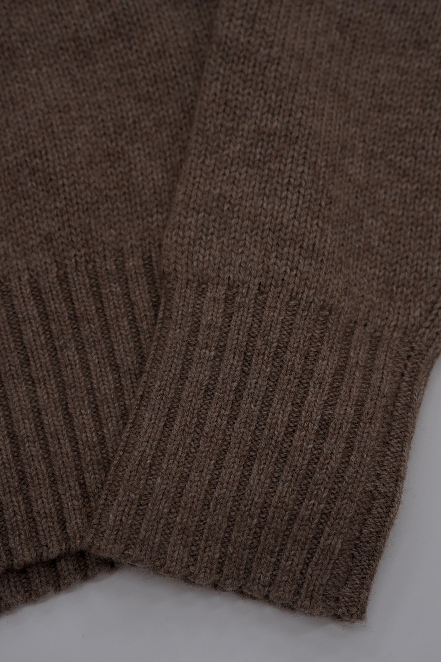 Leather Patch Knit Pullove / brown