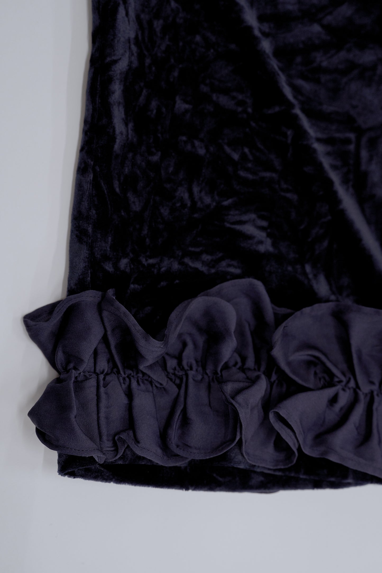 Velour wide pants / navy