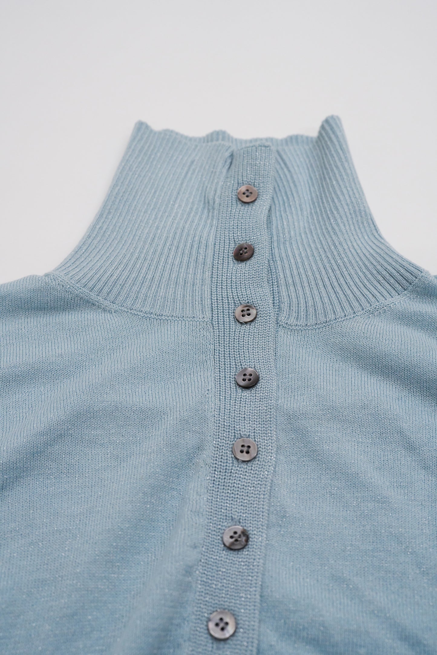 2way high neck cardigan / sour blue