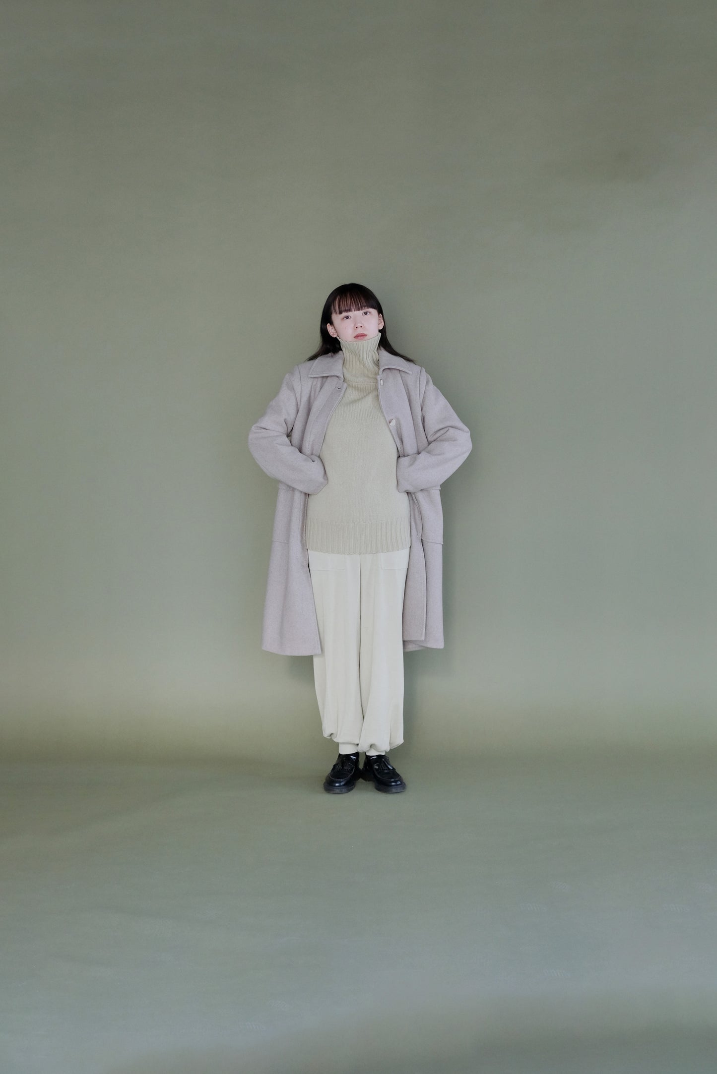 Mix wool soutien collar coat / cinnamon