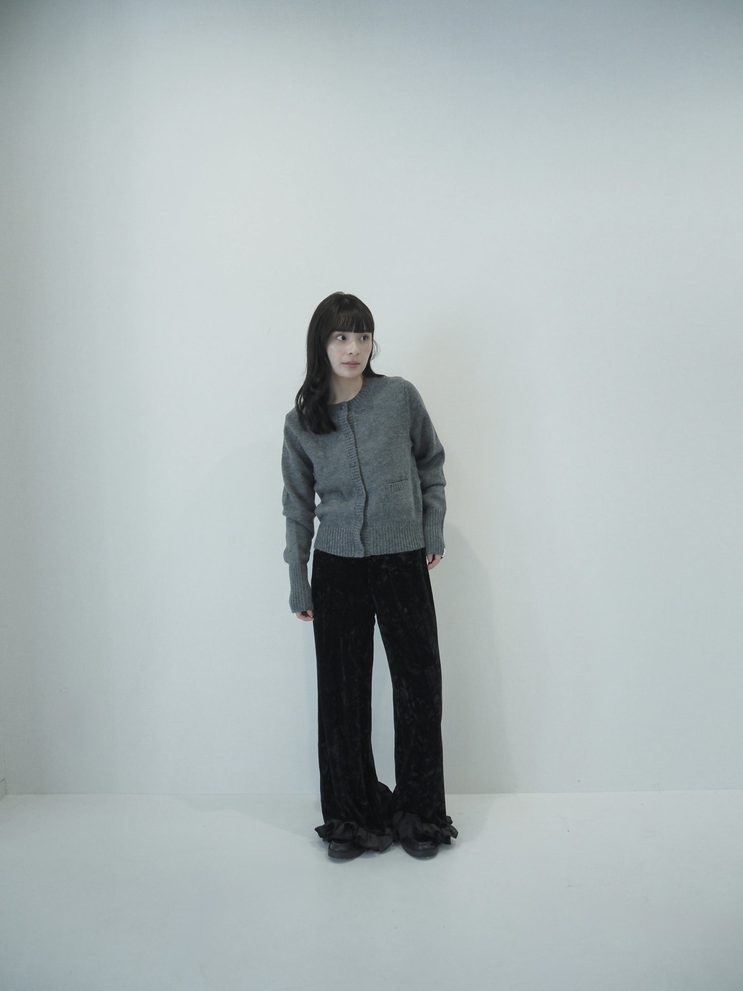 knit pocket cardigan / heather