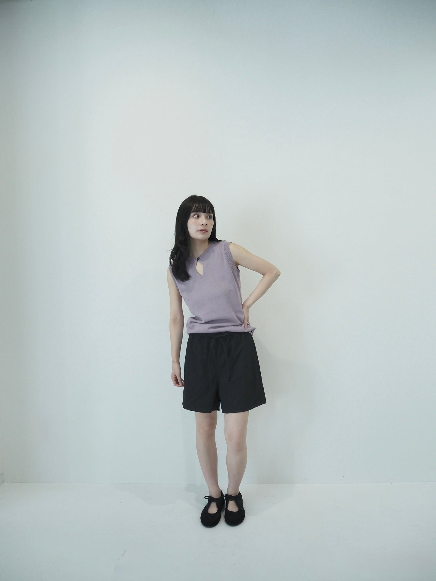 Flower tulle culottes / Black