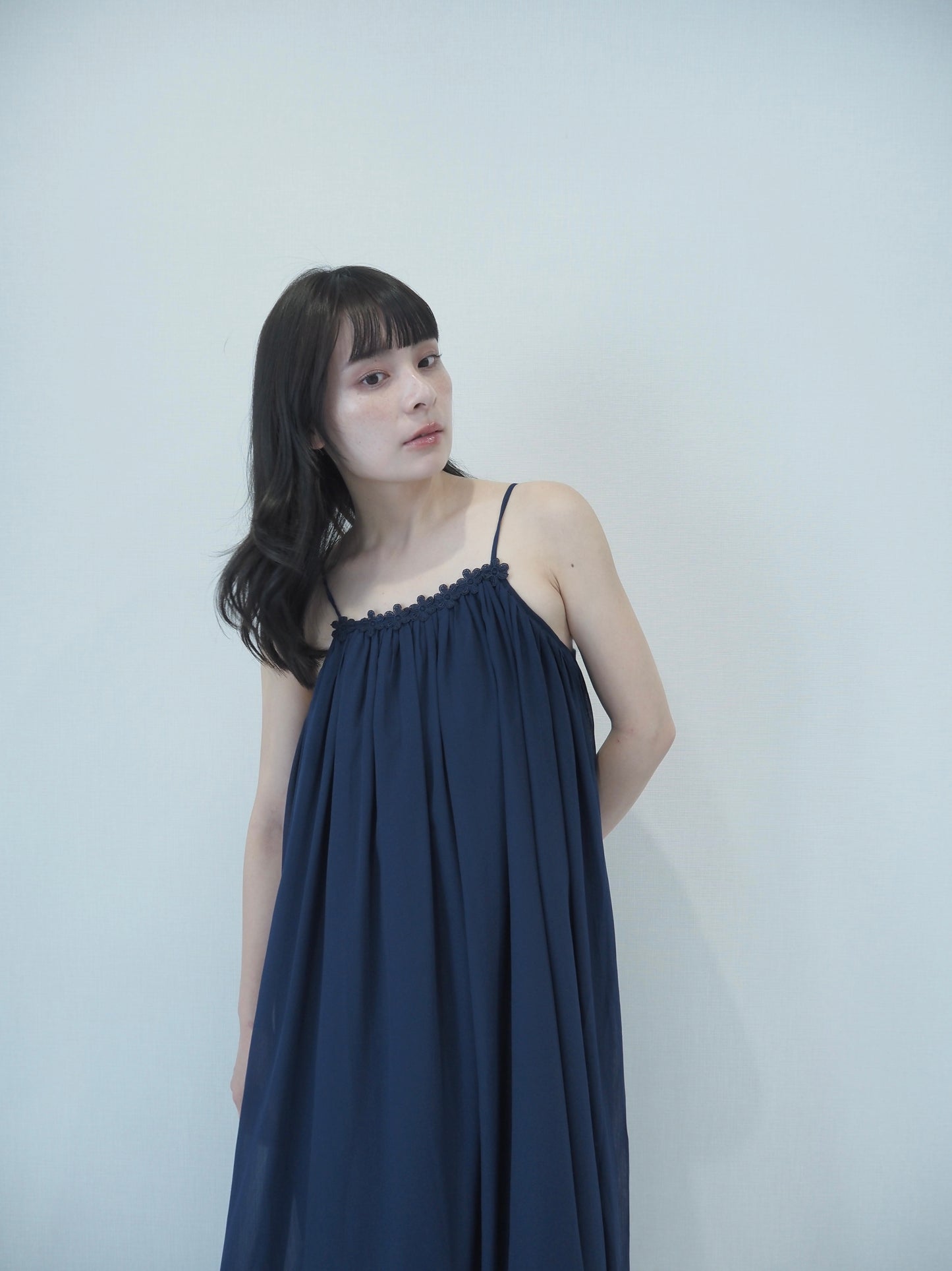 Willow&flower lace long dress / Navy