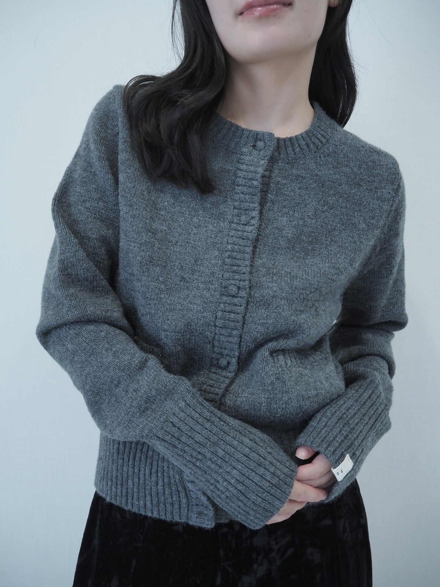 knit pocket cardigan / heather