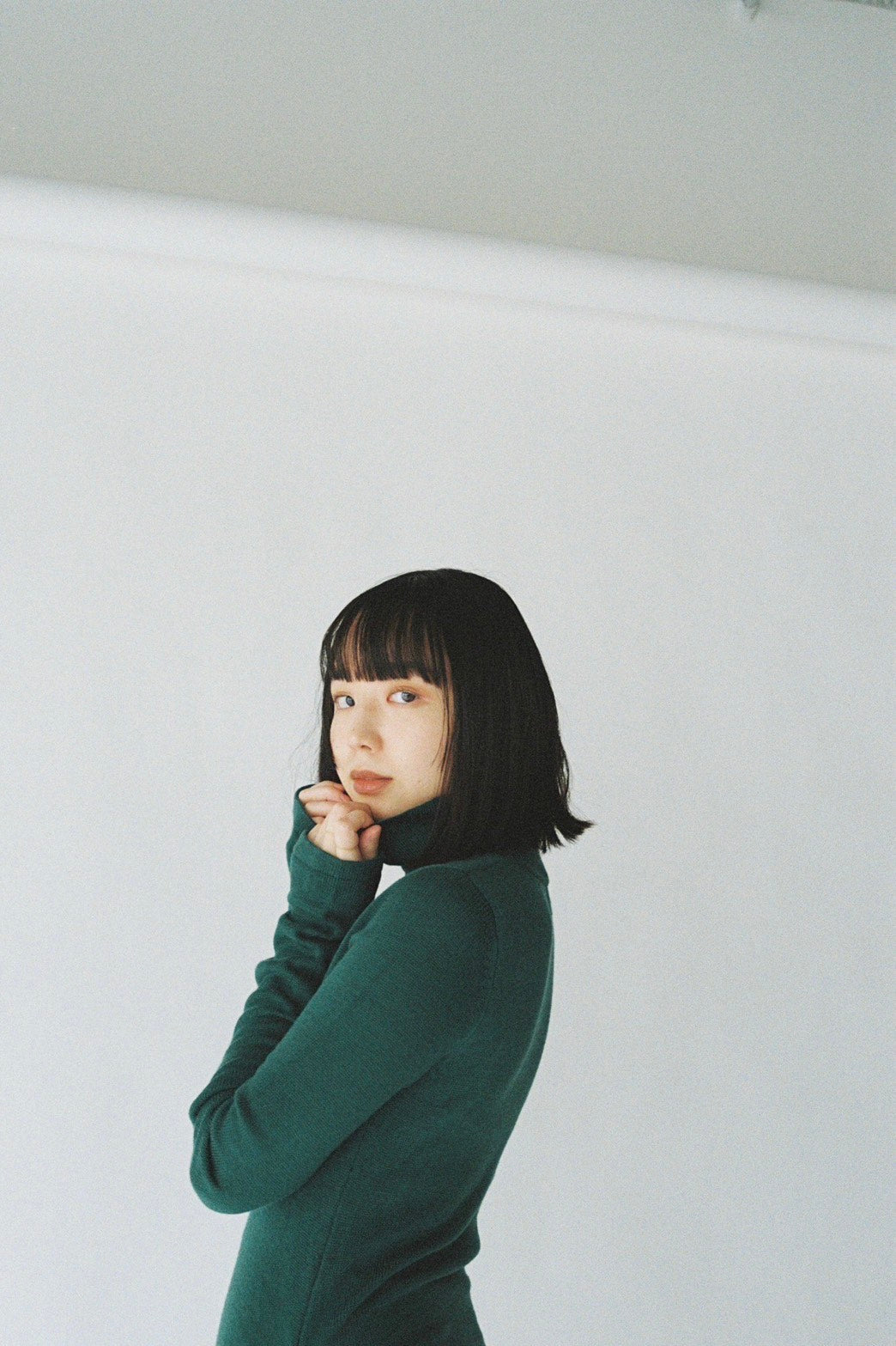 Drawstring knit long dress <Viridian>