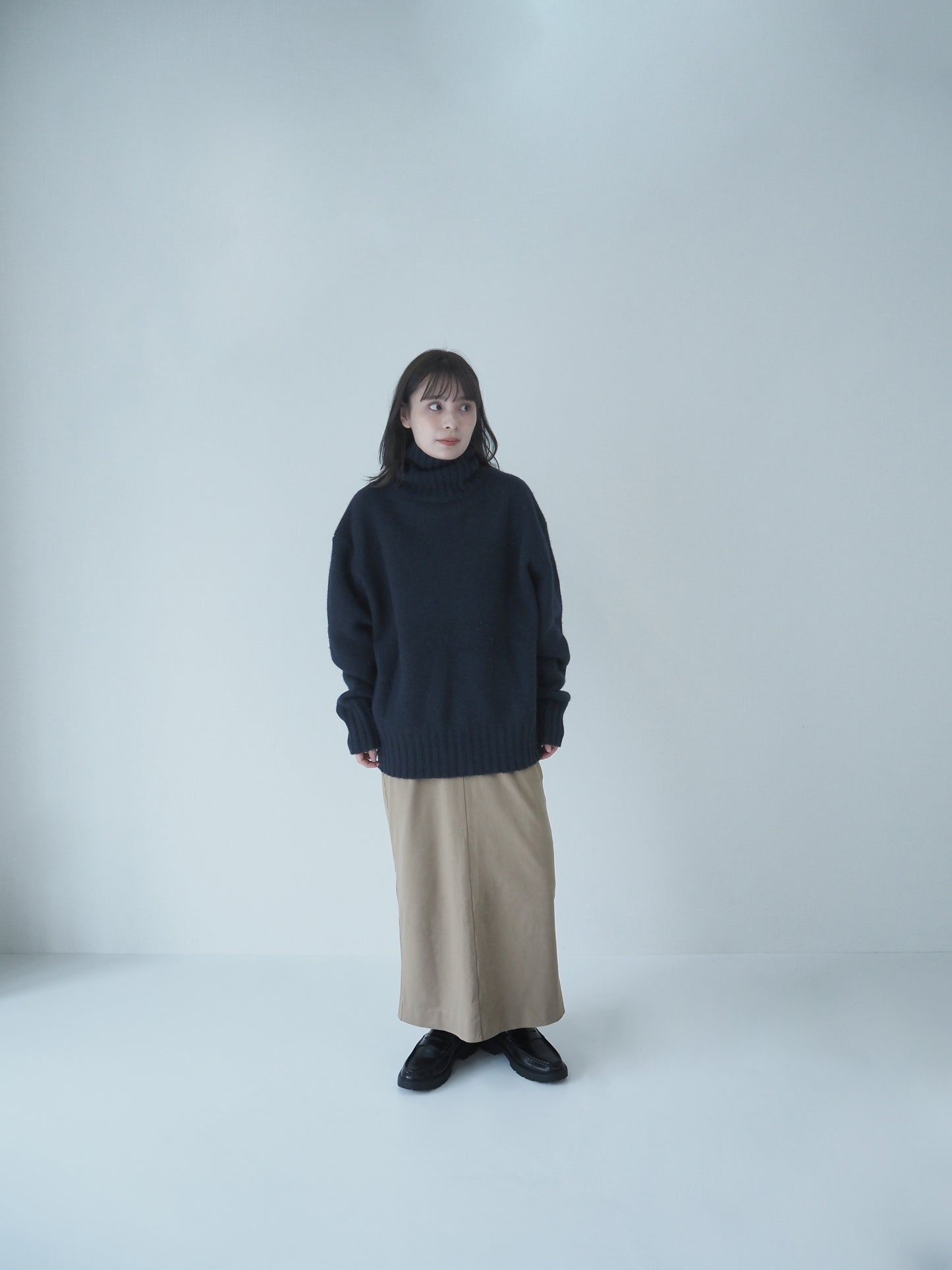 long suede skirt / cinnamon