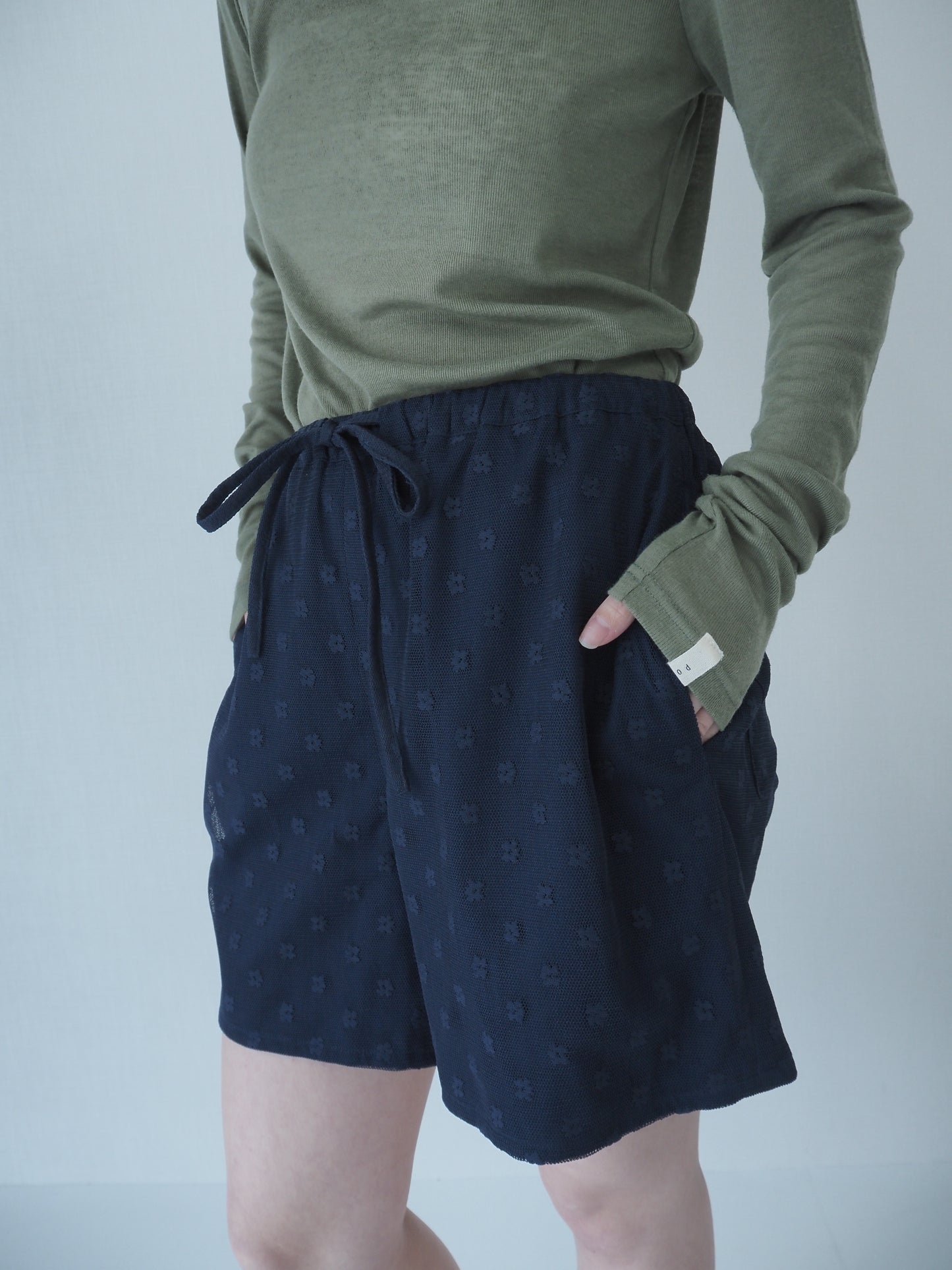 Flower tulle culottes / Navy