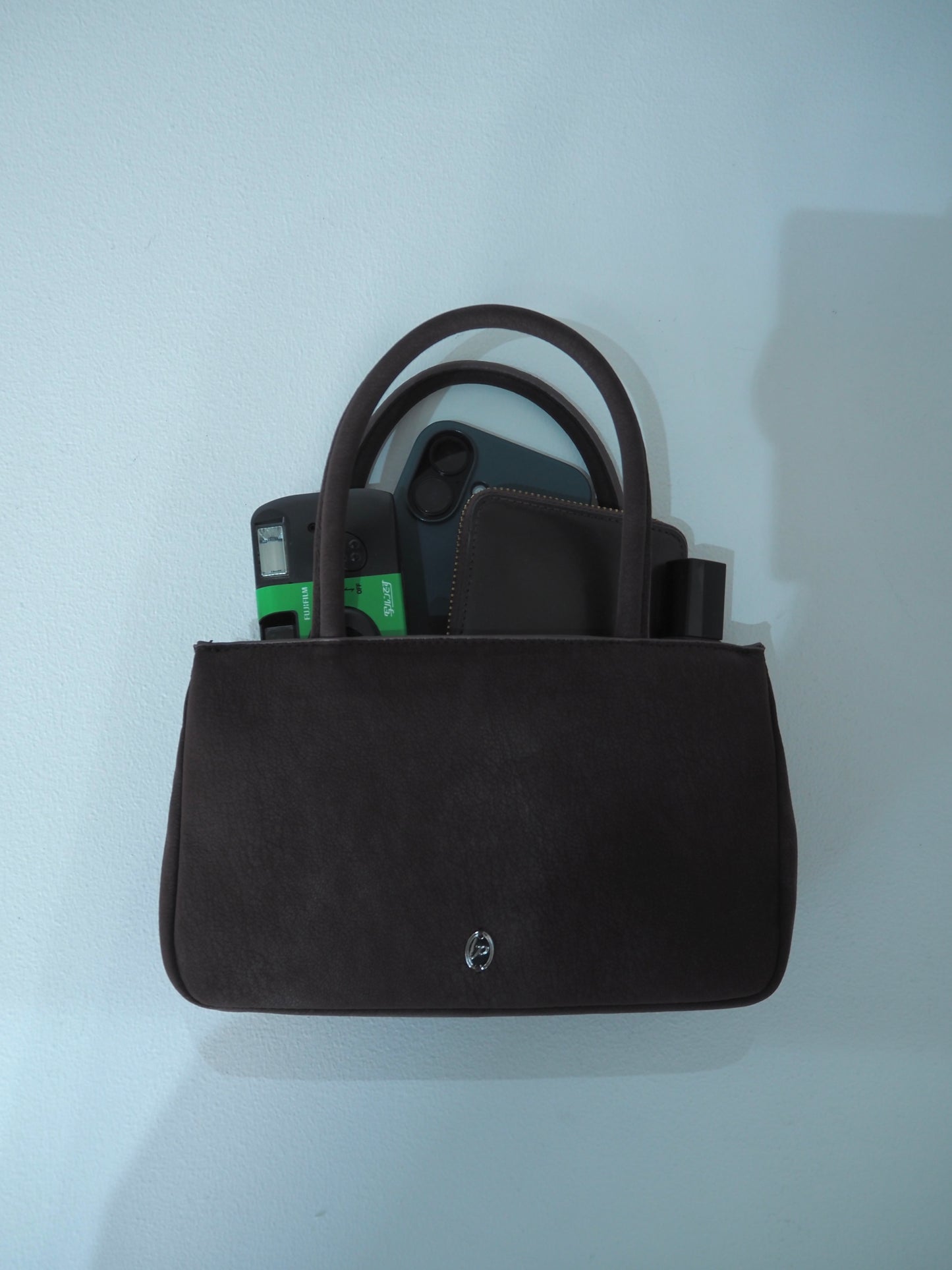 suede hand bag/olive