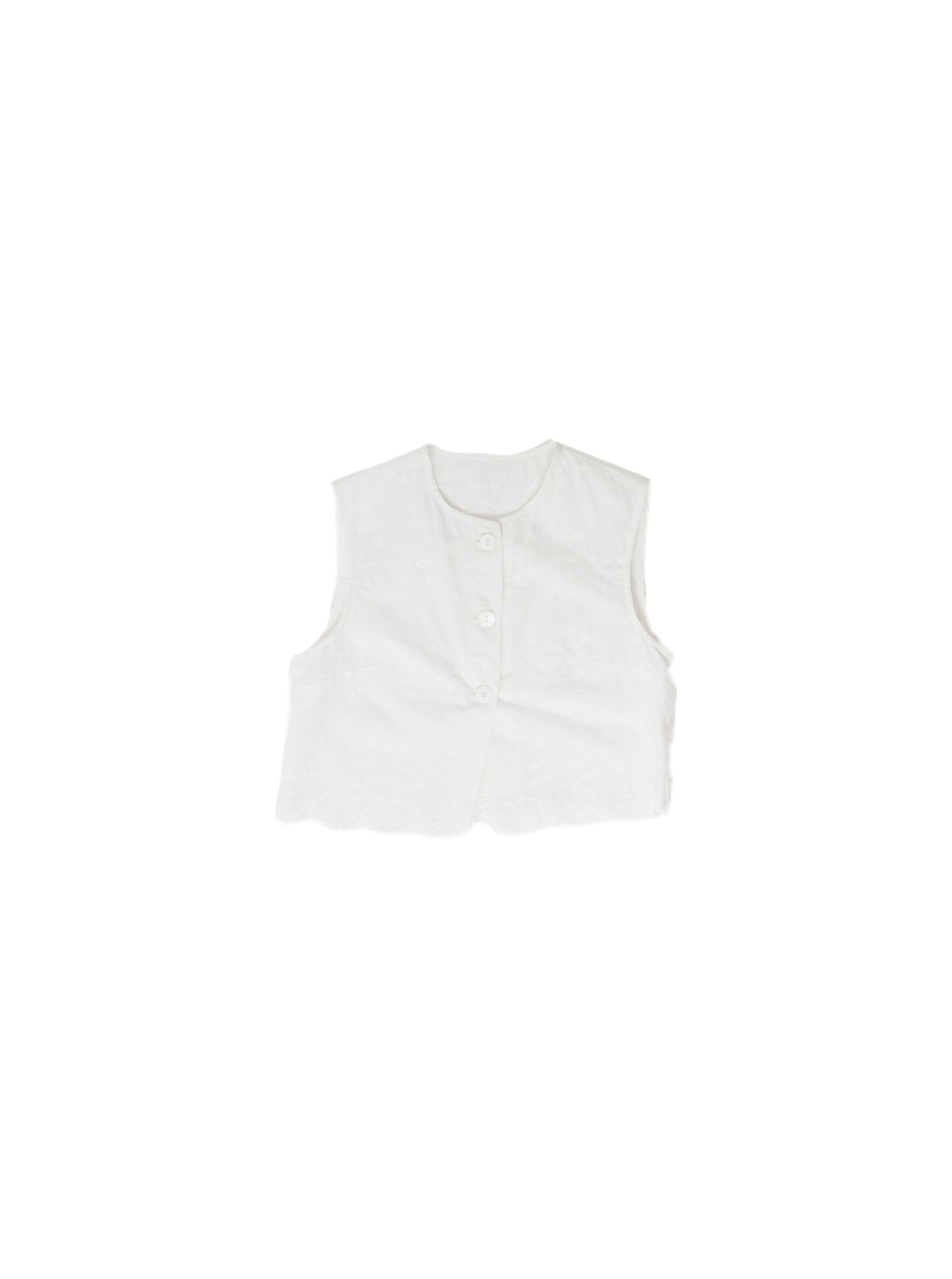 Scallop lace tops / White
