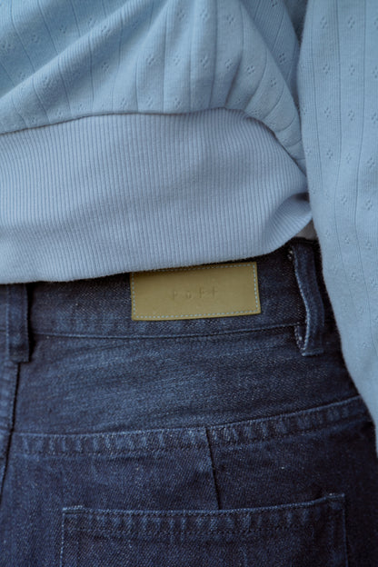 Washed  wide denim / navy