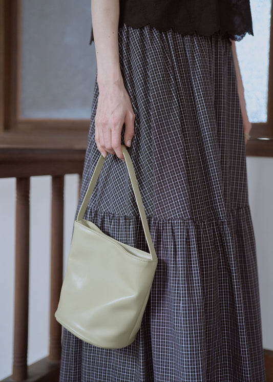 leathertouch minitub bag / lime green