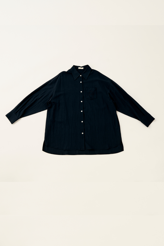 "P" Embroidery shirt/midnight