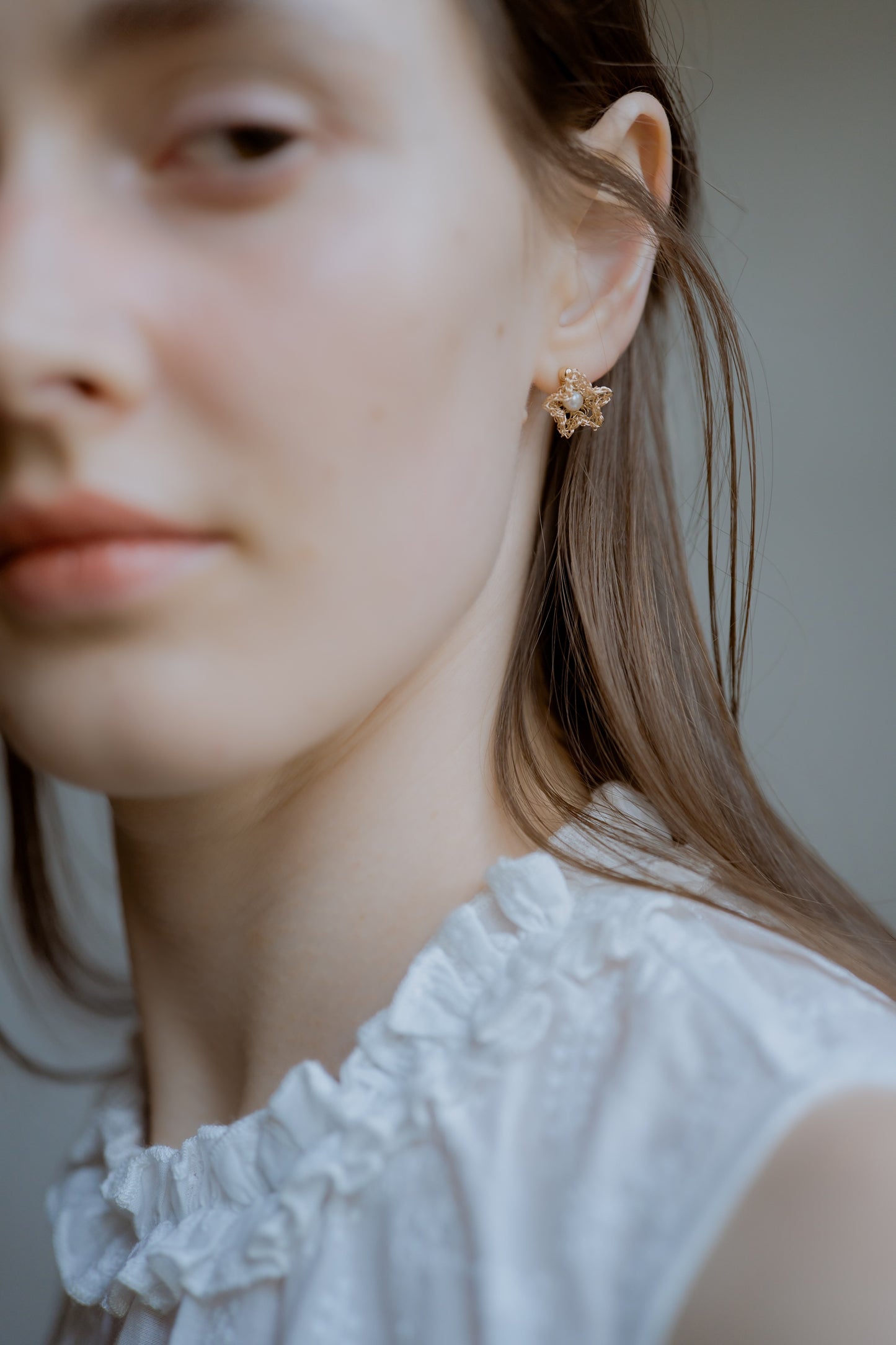 Star Flower Earrings / gold