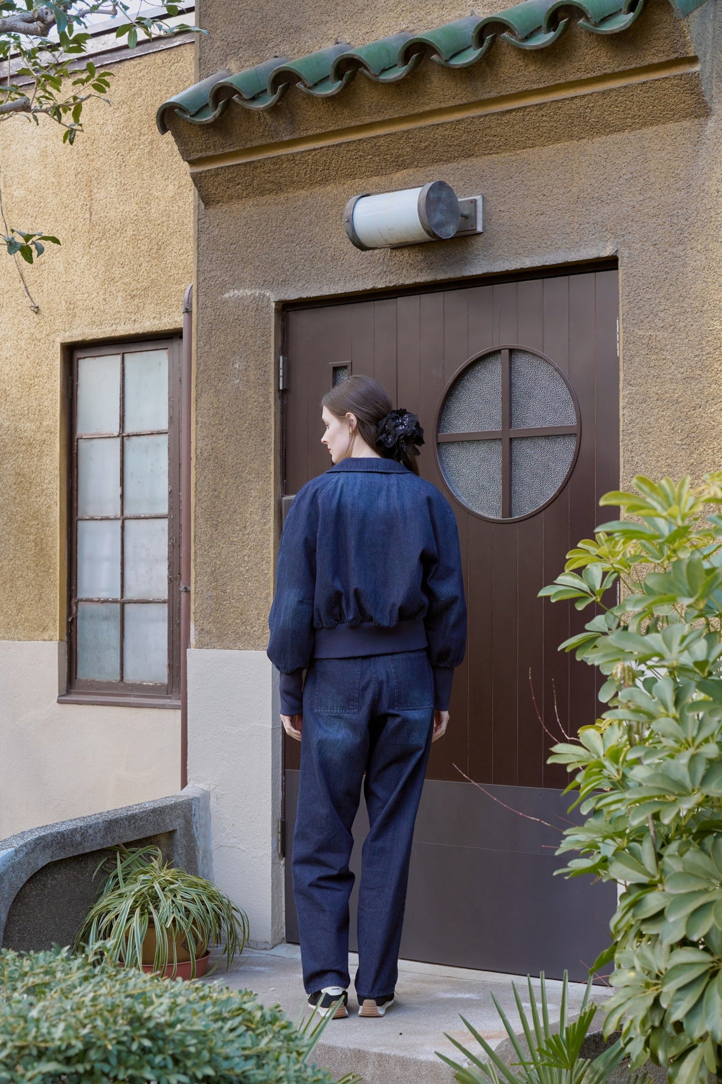 Raglan denim blouson /navy