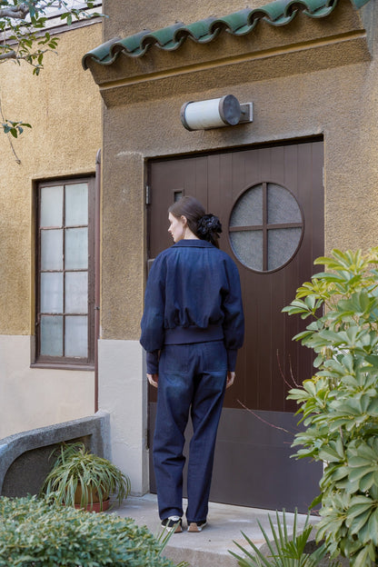 Raglan denim blouson /navy