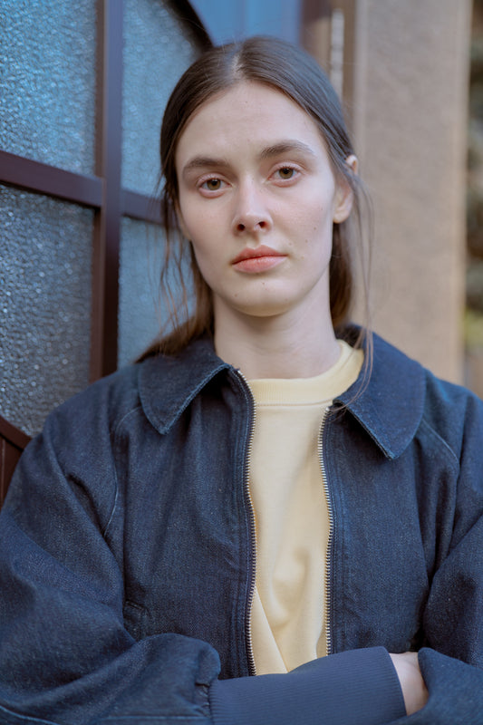 Raglan denim blouson /navy