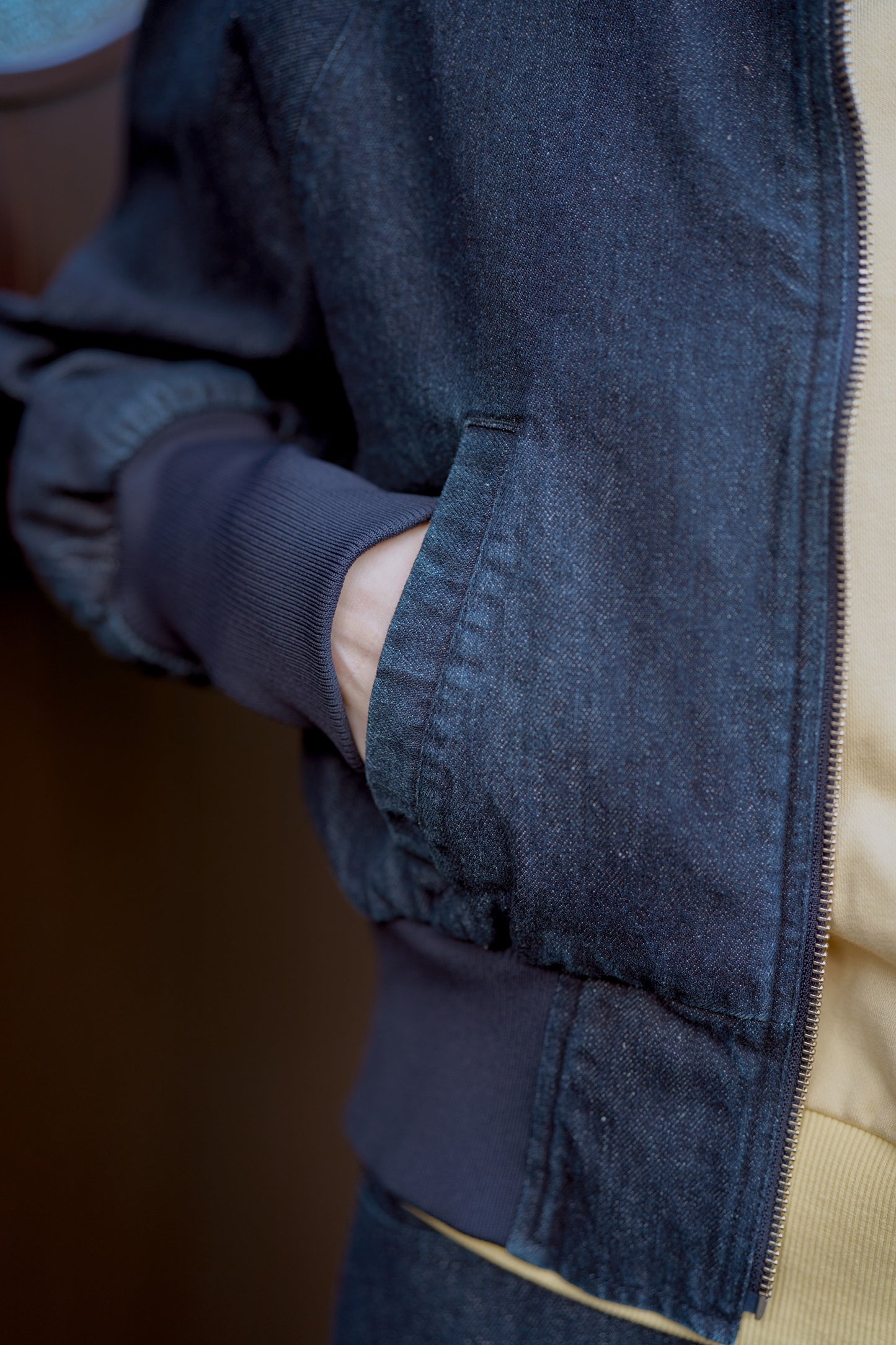 Raglan denim blouson /navy
