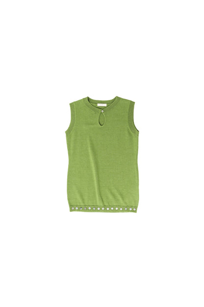 Hem button knit top / Basil