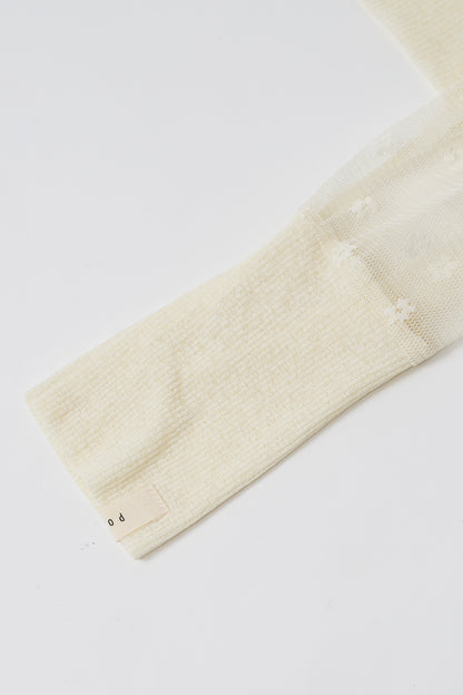 Flower tulle cardigan / White